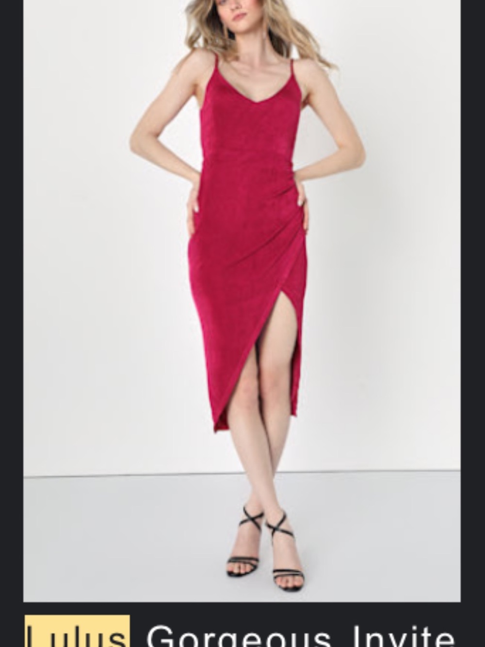 Lulu's Magenta Slip Midi Dress
